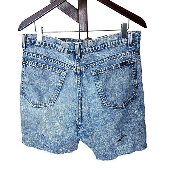 VTG USA Brittania Distressed Acid Wash Shorts 36 - Picture 5 of 10